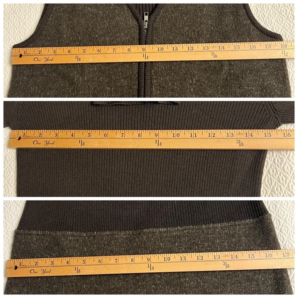 DKNY Wool Ribbed Knit Turtleneck Dress with Vest - Picture 16 of 16